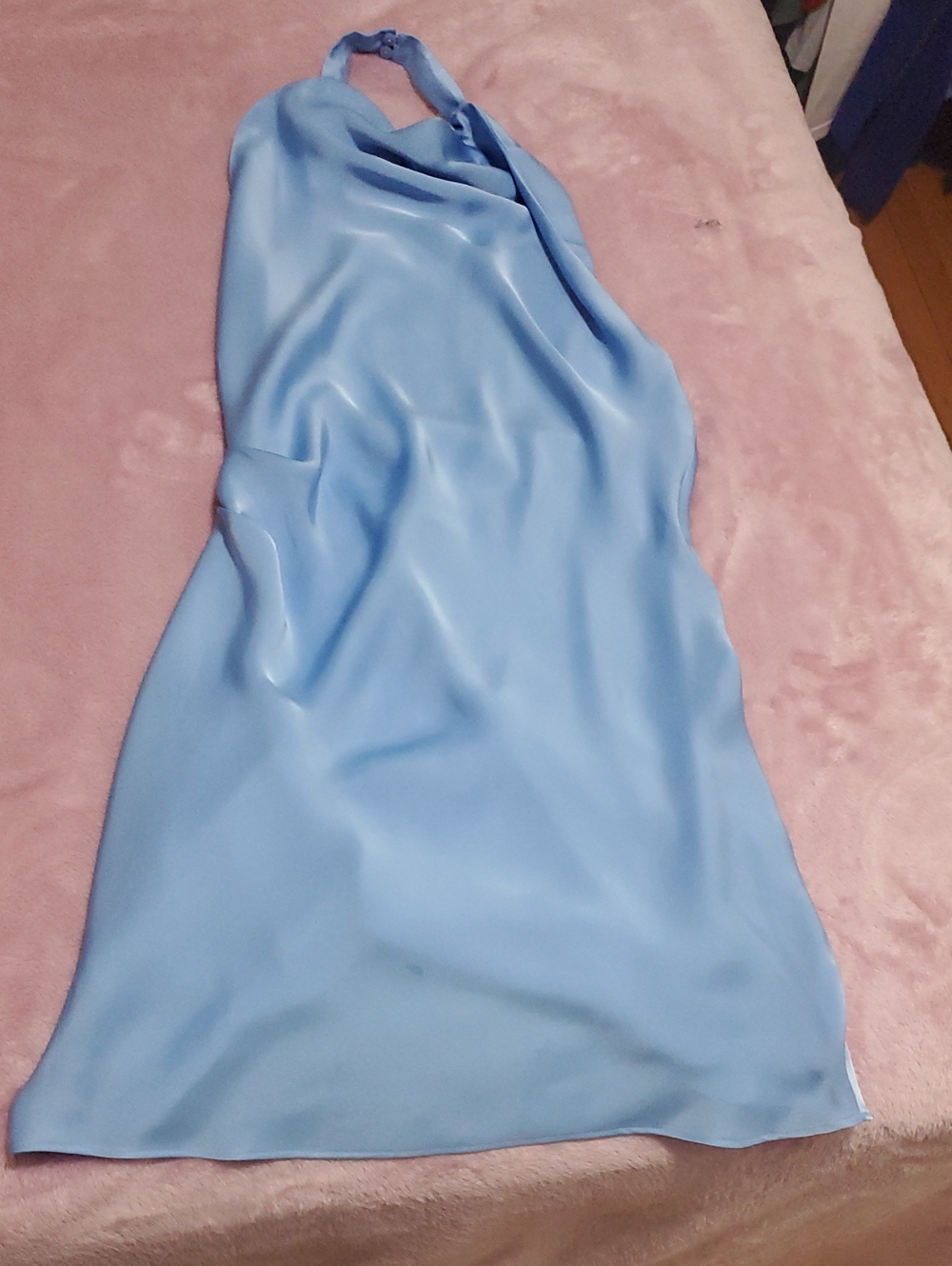 Light Blue Halter Slip Dress